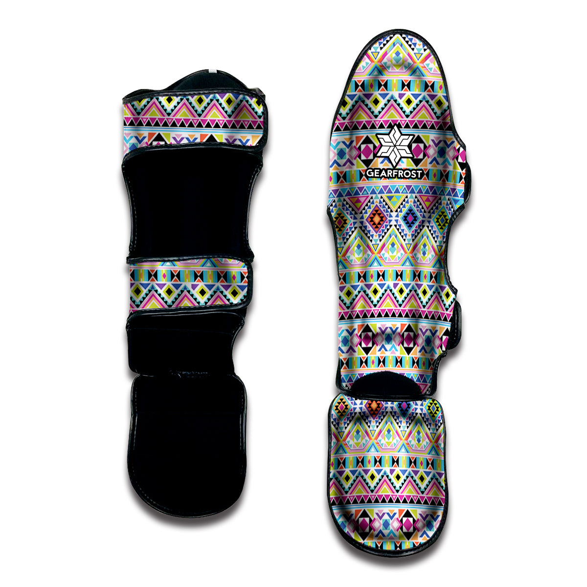 Colorful Aztec Geometric Pattern Print Muay Thai Shin Guard
