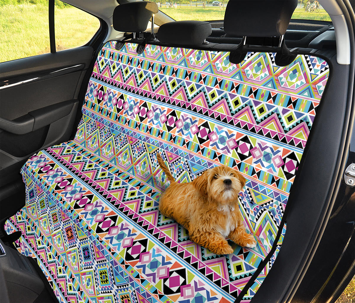 Colorful Aztec Geometric Pattern Print Pet Car Back Seat Cover