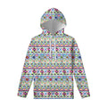 Colorful Aztec Geometric Pattern Print Pullover Hoodie