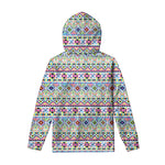 Colorful Aztec Geometric Pattern Print Pullover Hoodie