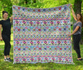 Colorful Aztec Geometric Pattern Print Quilt