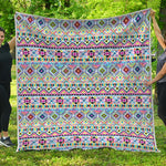 Colorful Aztec Geometric Pattern Print Quilt