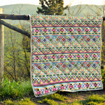 Colorful Aztec Geometric Pattern Print Quilt
