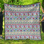 Colorful Aztec Geometric Pattern Print Quilt