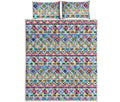 Colorful Aztec Geometric Pattern Print Quilt Bed Set