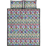 Colorful Aztec Geometric Pattern Print Quilt Bed Set
