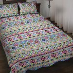 Colorful Aztec Geometric Pattern Print Quilt Bed Set