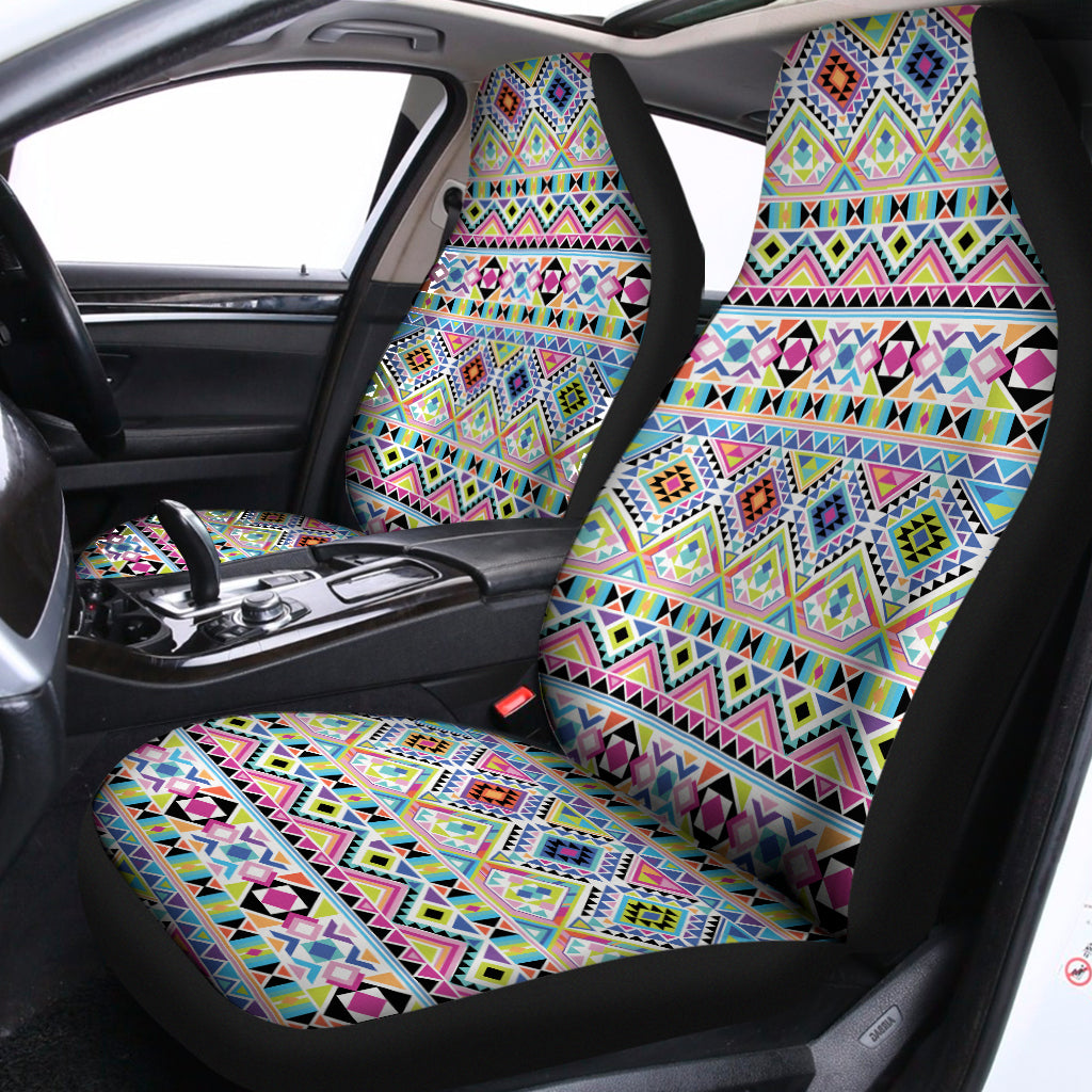 Colorful Aztec Geometric Pattern Print Universal Fit Car Seat Covers