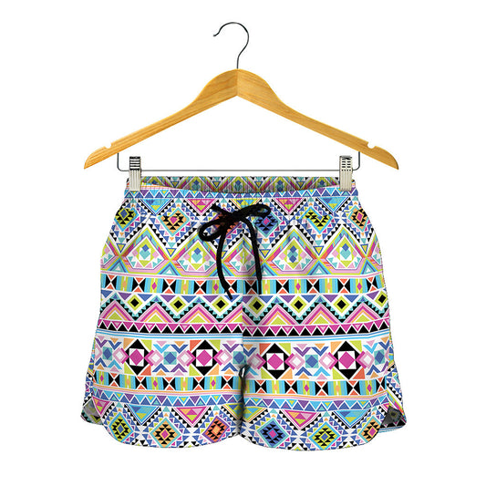 Colorful Aztec Geometric Pattern Print Women's Shorts