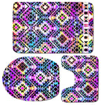 Colorful Aztec Pattern Print 3 Piece Bath Mat Set