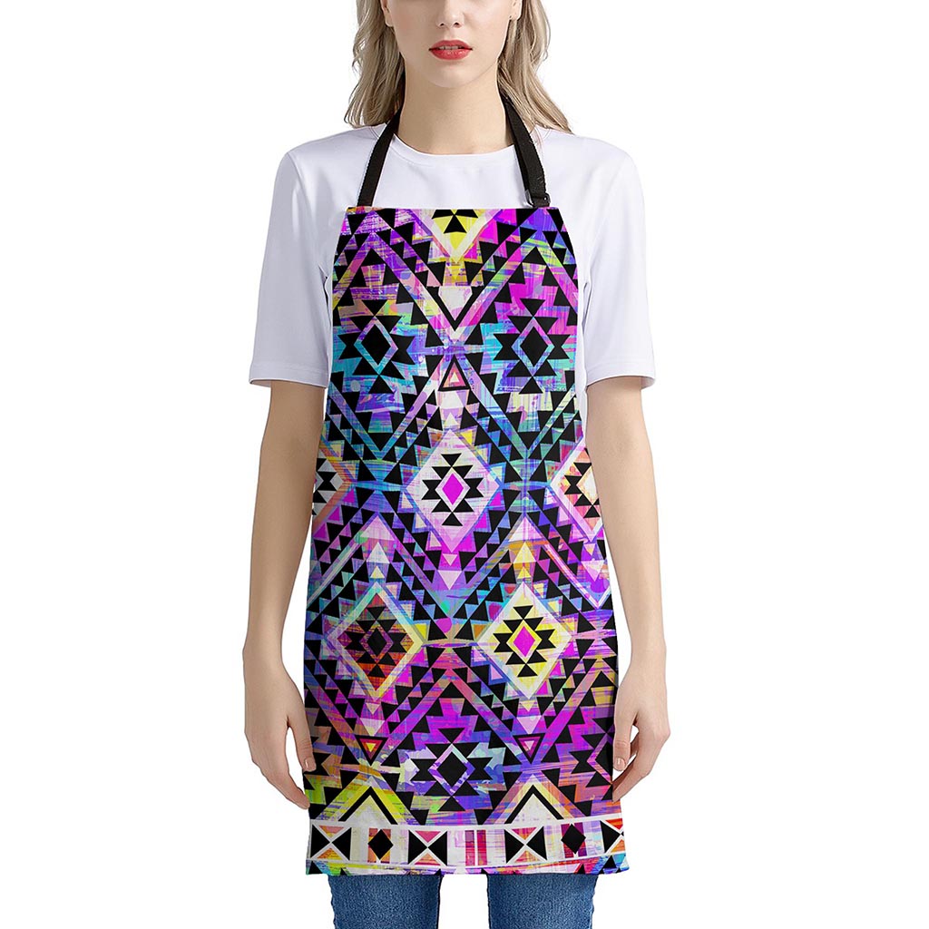 Colorful Aztec Pattern Print Apron