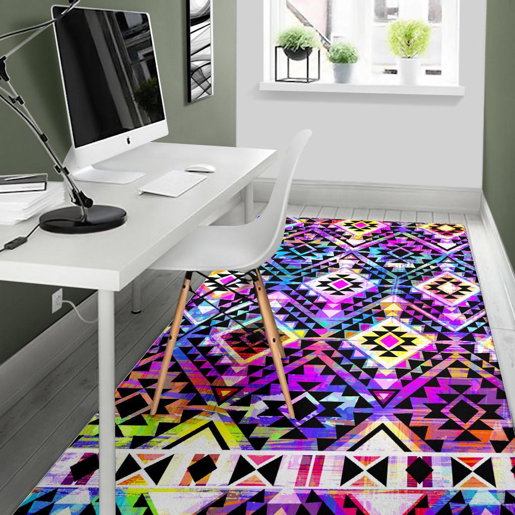 Colorful Aztec Pattern Print Area Rug GearFrost