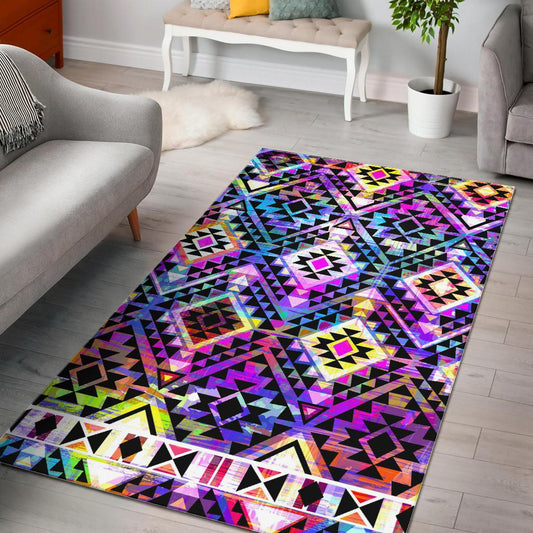 Colorful Aztec Pattern Print Area Rug GearFrost
