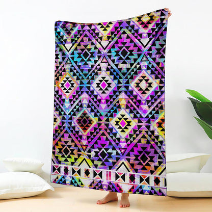 Colorful Aztec Pattern Print Blanket