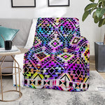 Colorful Aztec Pattern Print Blanket