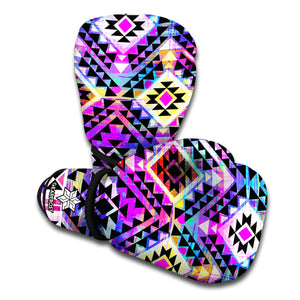 Colorful Aztec Pattern Print Boxing Gloves