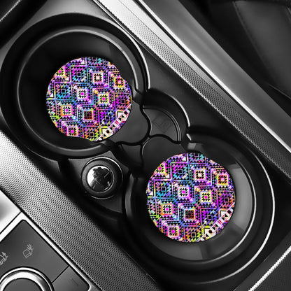 Colorful Aztec Pattern Print Car Coasters