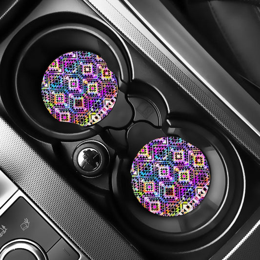 Colorful Aztec Pattern Print Car Coasters