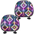 Colorful Aztec Pattern Print Car Headrest Covers
