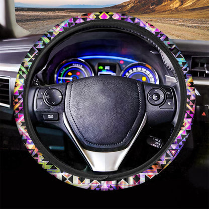 Colorful Aztec Pattern Print Car Steering Wheel Cover