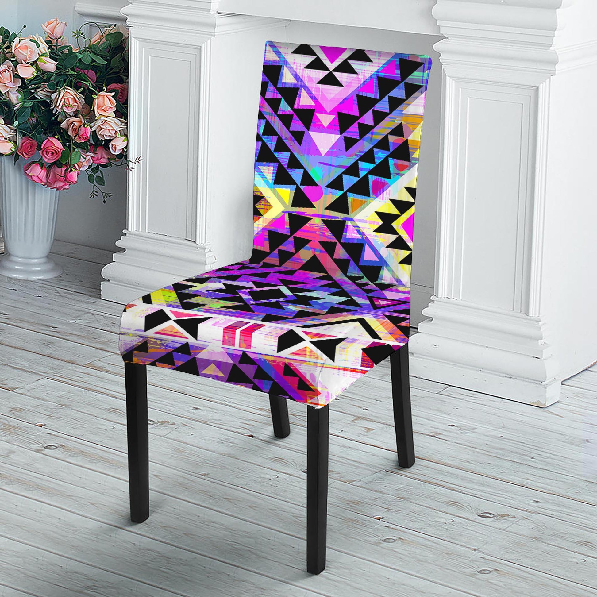 Colorful Aztec Pattern Print Dining Chair Slipcover