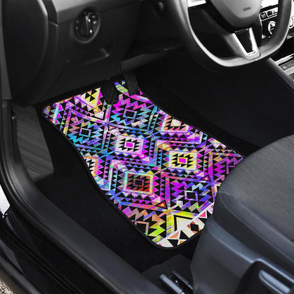 Colorful Aztec Pattern Print Front and Back Car Floor Mats