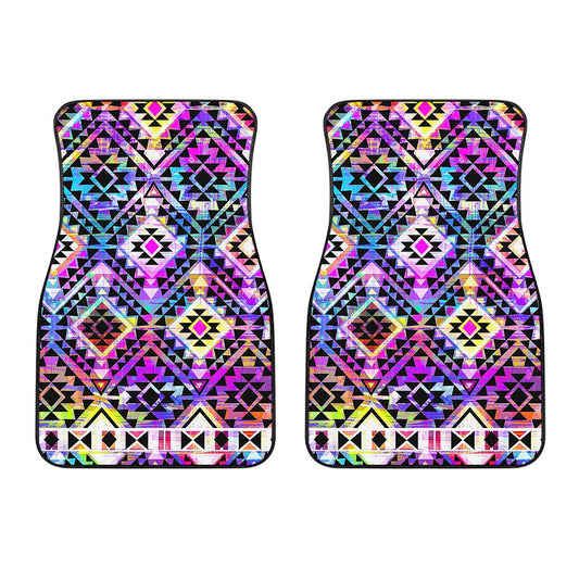 Colorful Aztec Pattern Print Front Car Floor Mats