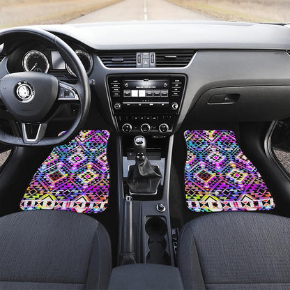 Colorful Aztec Pattern Print Front Car Floor Mats