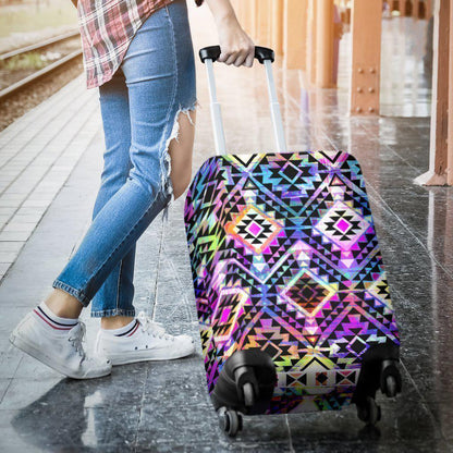 Colorful Aztec Pattern Print Luggage Cover GearFrost