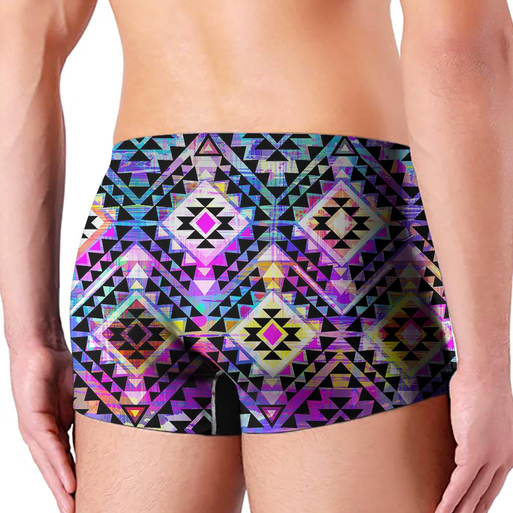 Colorful Aztec Pattern Print Men's Boxer Briefs