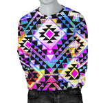 Colorful Aztec Pattern Print Men's Crewneck Sweatshirt GearFrost