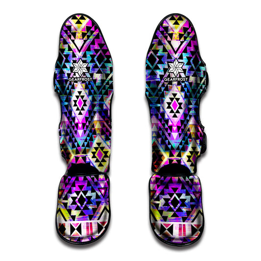 Colorful Aztec Pattern Print Muay Thai Shin Guard