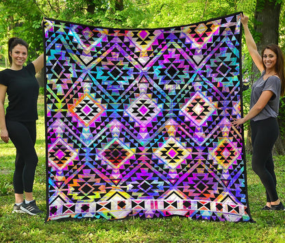 Colorful Aztec Pattern Print Quilt