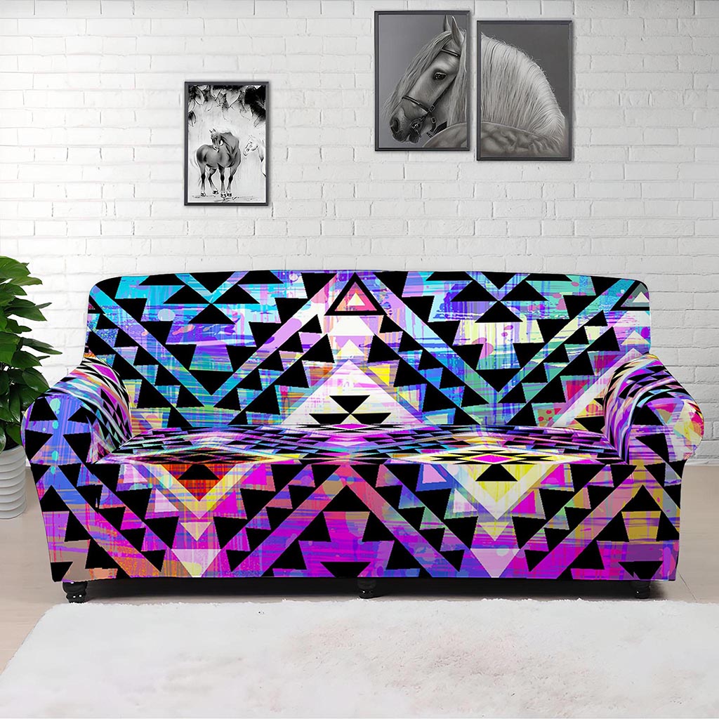 Colorful Aztec Pattern Print Sofa Cover