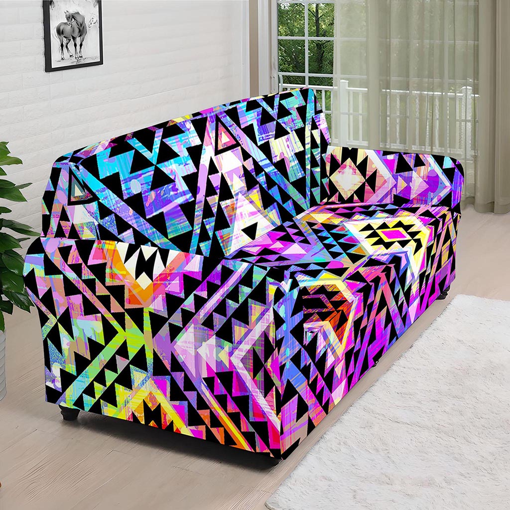 Colorful Aztec Pattern Print Sofa Cover