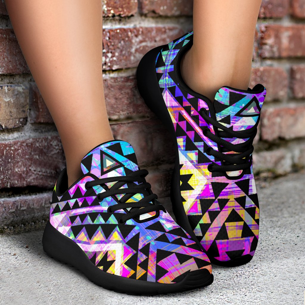 Colorful Aztec Pattern Print Sport Shoes GearFrost