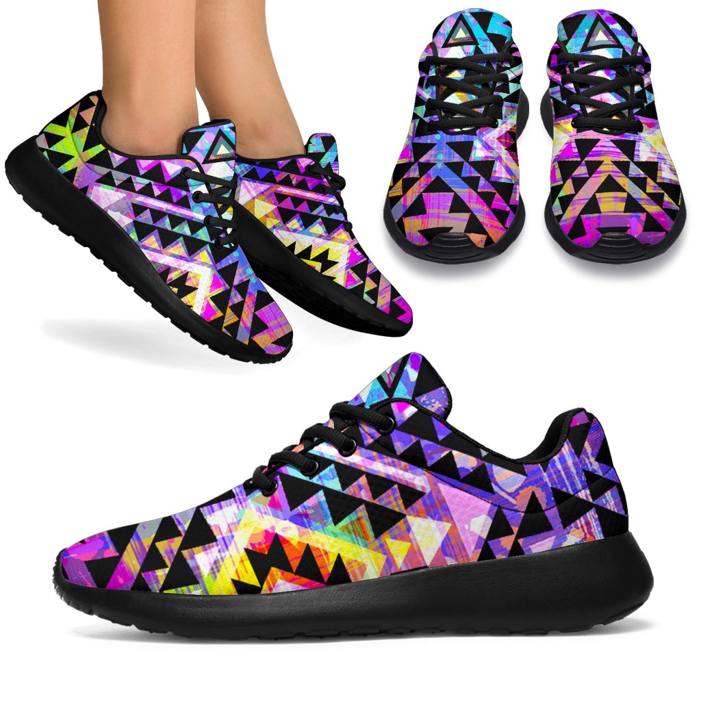 Colorful Aztec Pattern Print Sport Shoes GearFrost