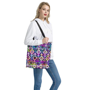 Colorful Aztec Pattern Print Tote Bag