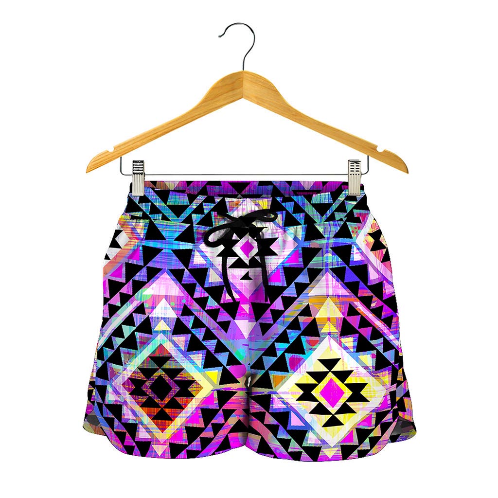 Colorful Aztec Pattern Print Women's Shorts