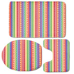Colorful Aztec Tribal Pattern Print 3 Piece Bath Mat Set