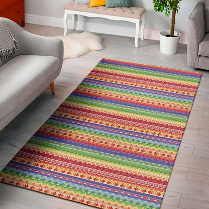 Colorful Aztec Tribal Pattern Print Area Rug