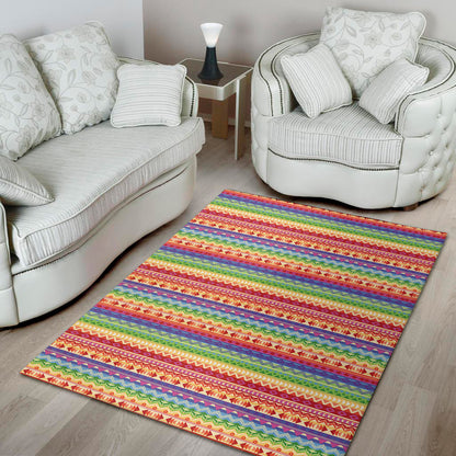 Colorful Aztec Tribal Pattern Print Area Rug