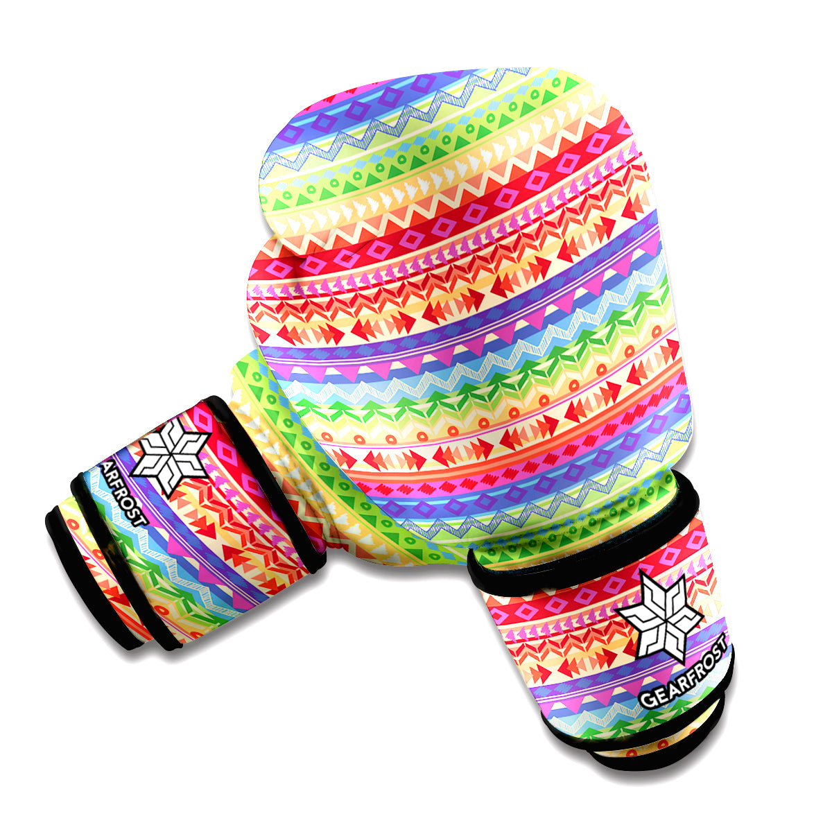 Colorful Aztec Tribal Pattern Print Boxing Gloves