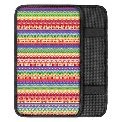 Colorful Aztec Tribal Pattern Print Car Center Console Cover