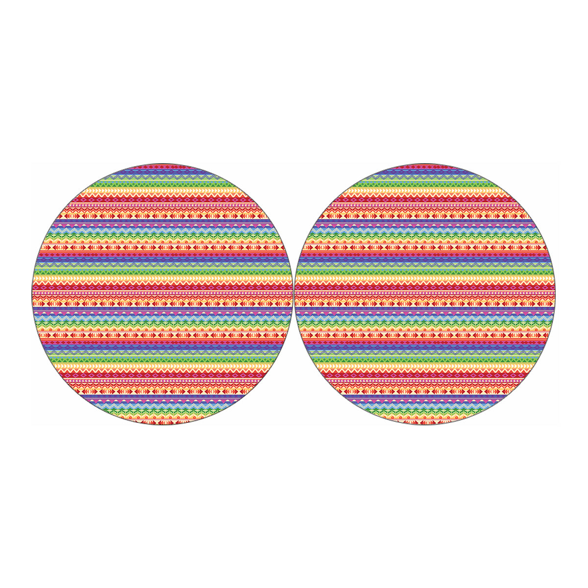 Colorful Aztec Tribal Pattern Print Car Coasters