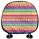Colorful Aztec Tribal Pattern Print Car Headrest Covers