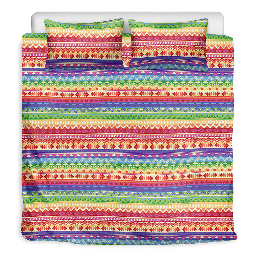 Colorful Aztec Tribal Pattern Print Duvet Cover Bedding Set
