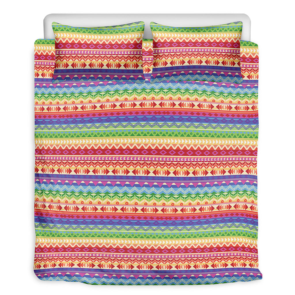 Colorful Aztec Tribal Pattern Print Duvet Cover Bedding Set