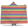 Colorful Aztec Tribal Pattern Print Hooded Blanket