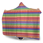 Colorful Aztec Tribal Pattern Print Hooded Blanket